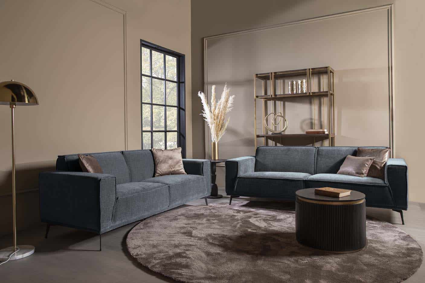 Tower Living bankstel Leeds 3 + 2,5 zits blauw