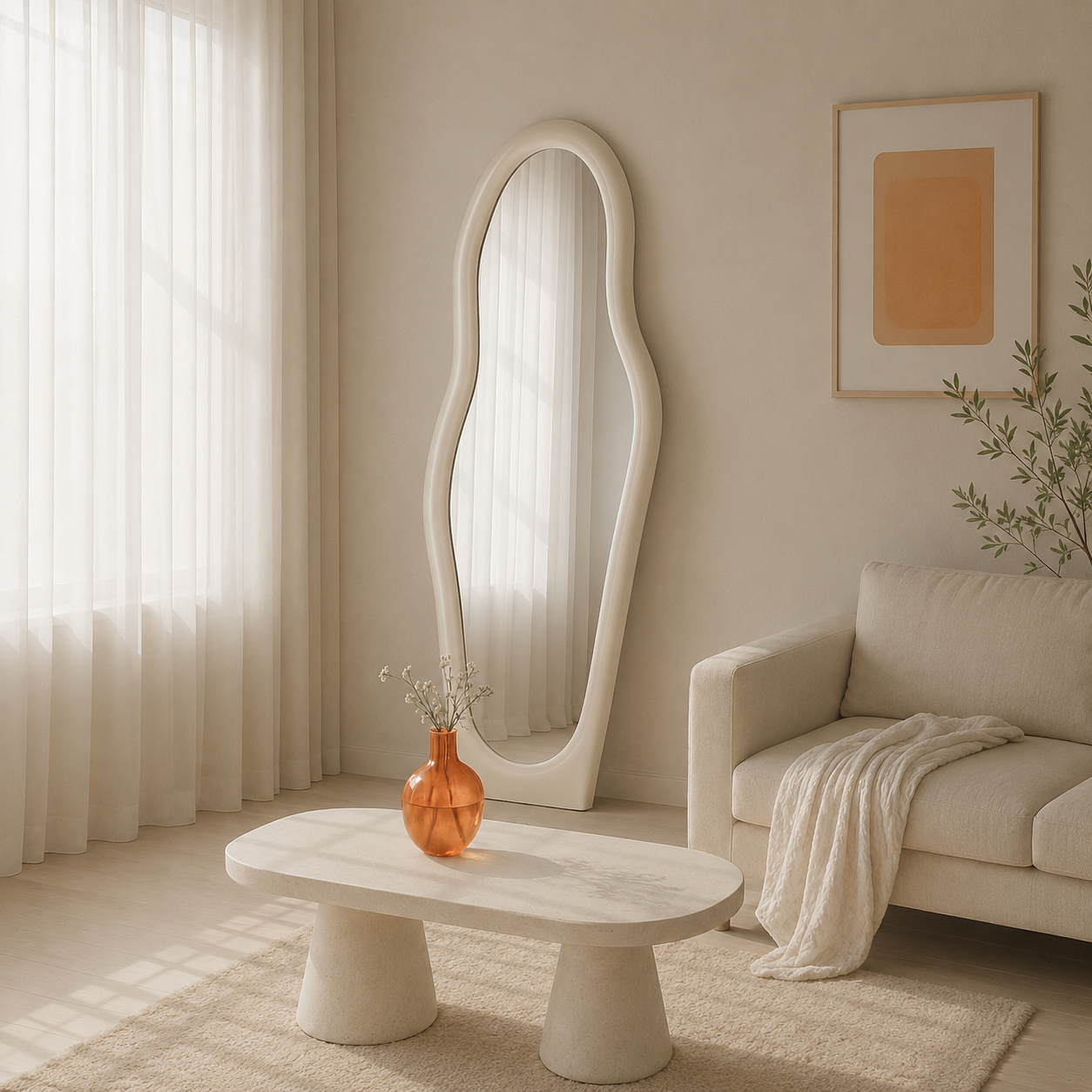 Livingfurn spiegel Brix Olivia Off White
