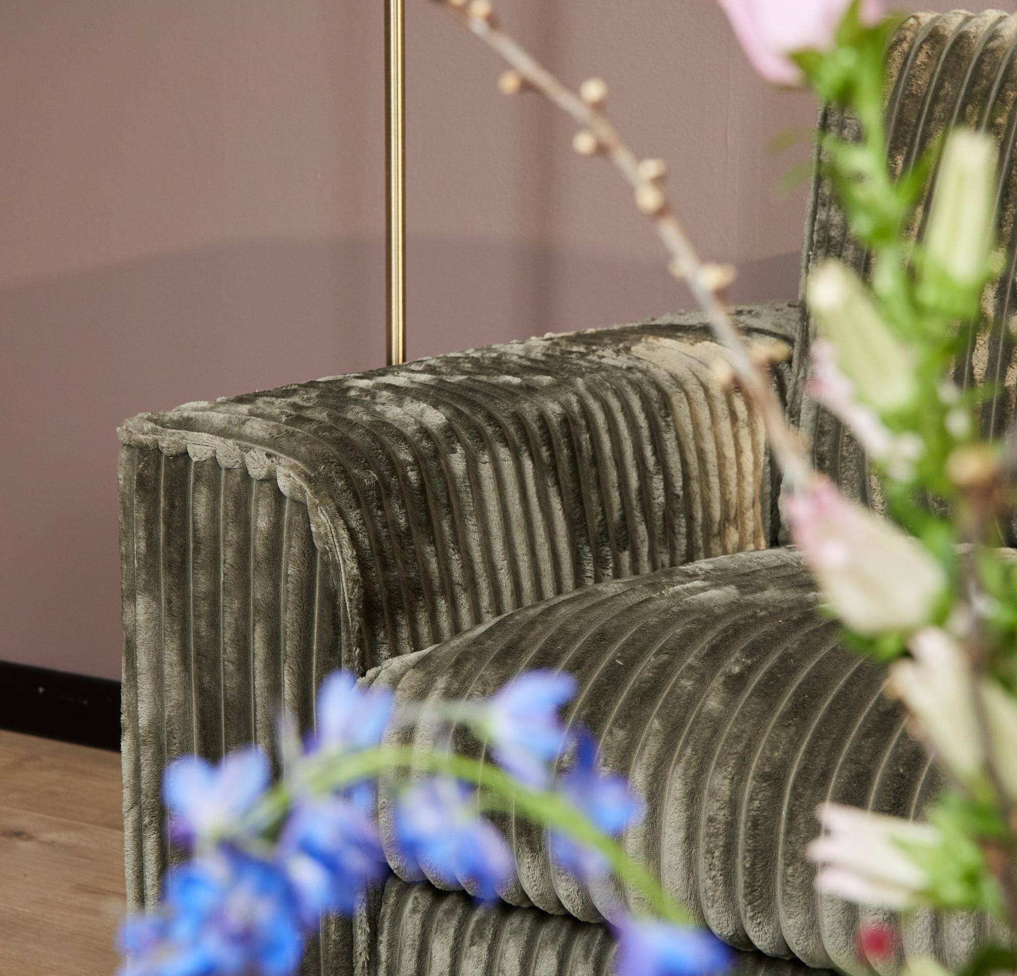 Starfurn MySofa Teddy Hoekbank Groen 2,5 zits+Divan Rechts