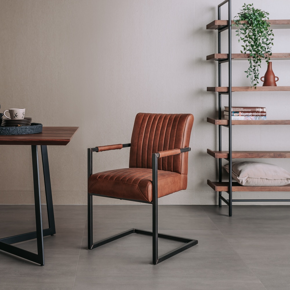 Tower Living eetkamerstoel Ferro met arm lichtbruin