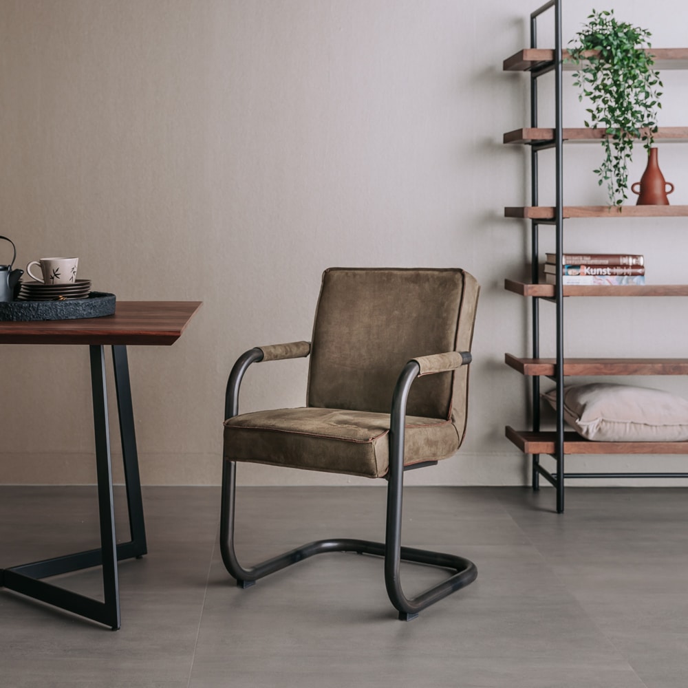 Tower Living eetkamerstoel Volano met arm groen
