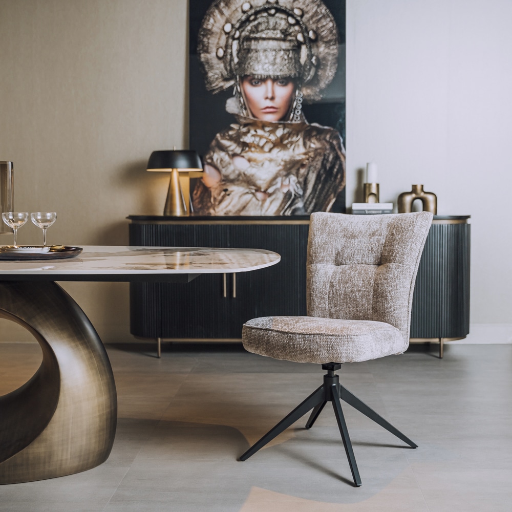 Tower Living eetkamerstoel Bardi draaibaar beige