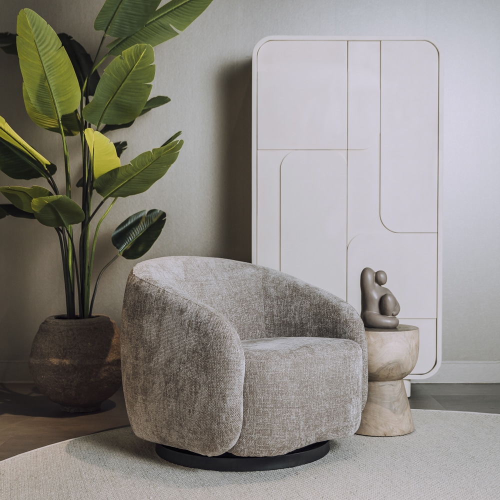 Tower Living fauteuil Castro draaibaar met arm beige