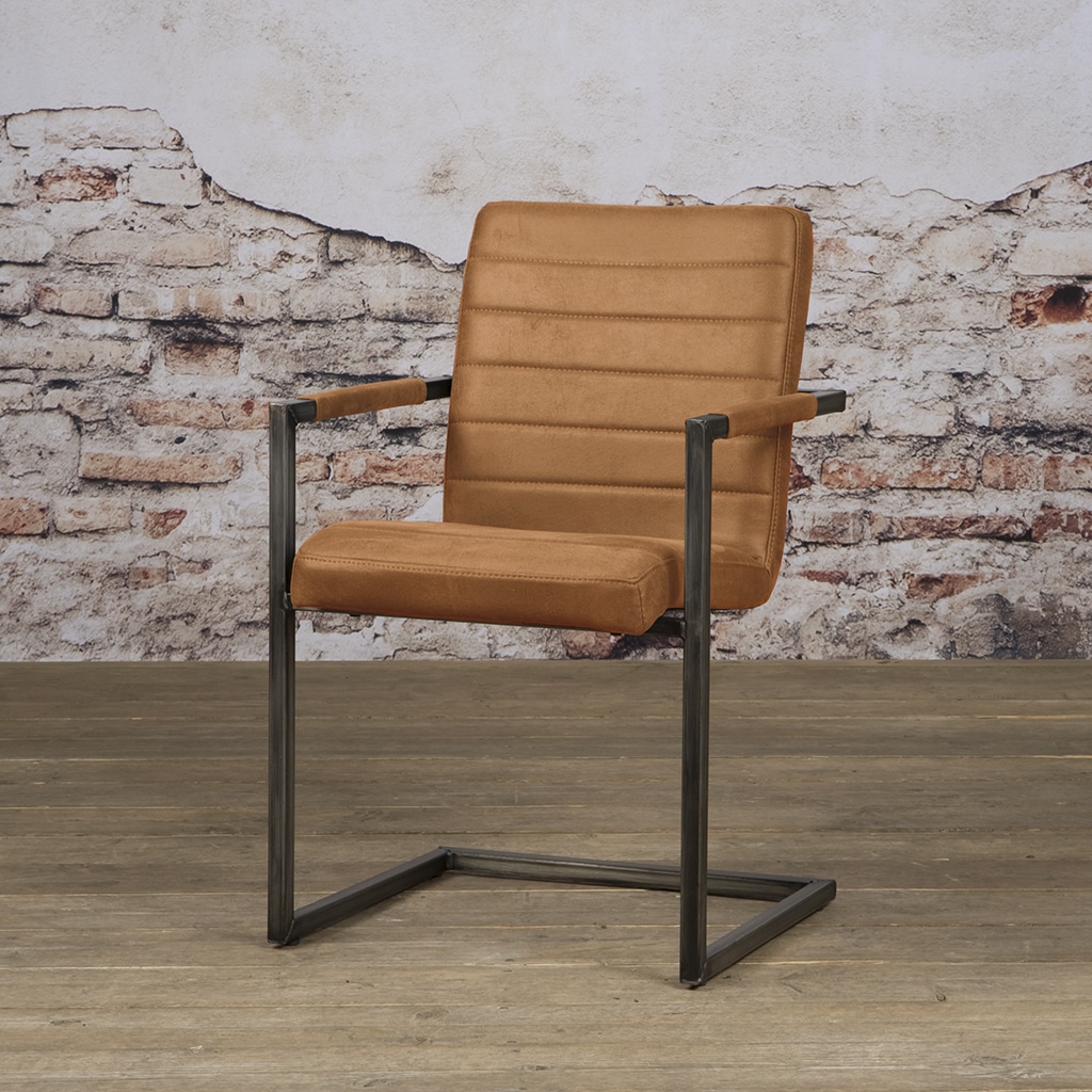 Tower Living eetkamerstoel Rocca met arm cognac
