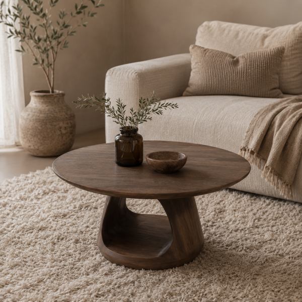 Nijwie MySons Bremen salontafel Ø70, H38, Mango Matt Walnut - Must Have Collection