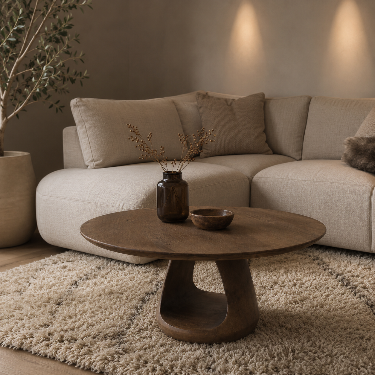 Nijwie MySons Bremen salontafel Ø90, H40, Mango Matt Walnut - Must Have Collection