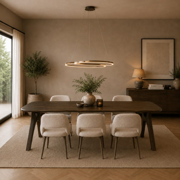 Nijwie MySons Eetkamertafel 220, langwerpig met ronde hoeken, Mango Espresso Brown - Addo Table Collection