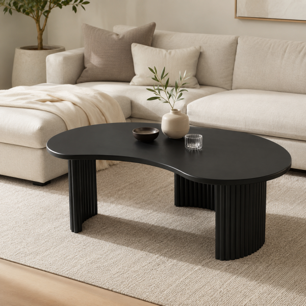 Nijwie MySons Firenze salontafel 125, boon vorm, Black - Mix&Match Collection