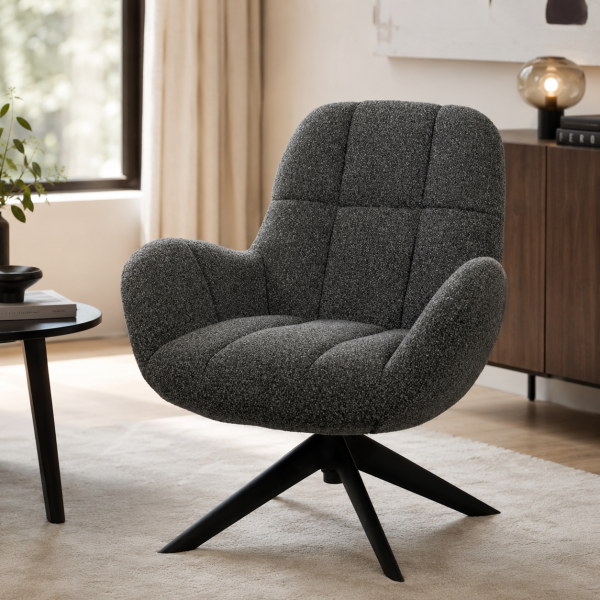 Nijwie MySons draaifauteuil 360 Elvis – Monet – Antracite 0252 – Unique Collection