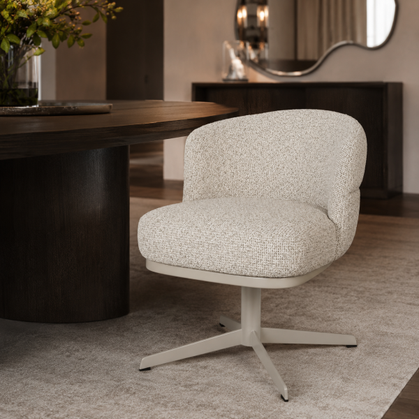 Nijwie MySons eetkamerstoel JLo - beige draaipoot 360 - Cuzco - Fog 3 - Star Collection