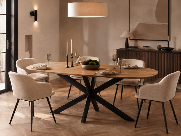 Nijwie MySons eettafel deens ovaal 230x105x78 Mango Smooth Natural – Akagi Table Collection