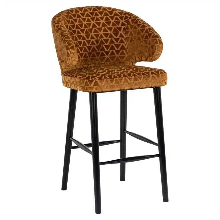 Richmond Interiors barstoel Indigo hoog goud