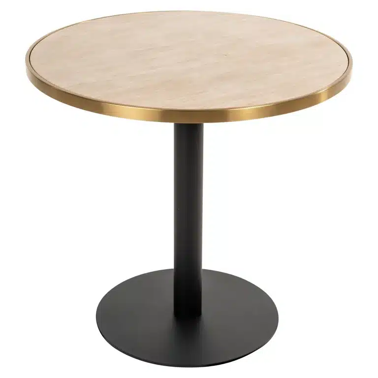 Richmond Interiors bartafel Brazza 80 cm rond imitatiemarmer