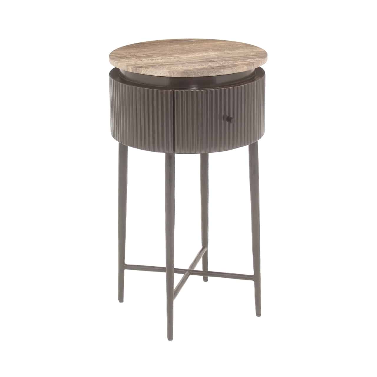 Richmond Interiors bijzettafel Russo 40x40x70 cm travertin