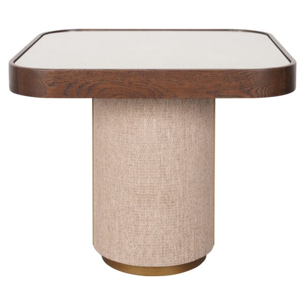 Richmond Interiors bijzettafel Willox 55x55x48 cm linnen/glas