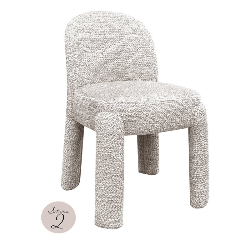 Richmond Interiors eetkamerstoel Brandi beige (set van 2)