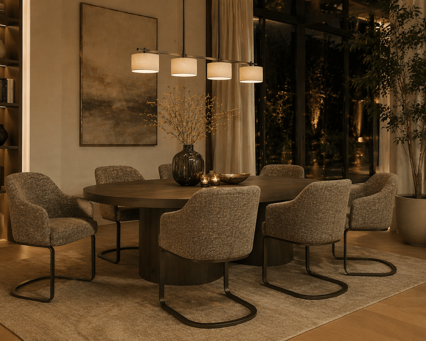 Richmond Interiors eetkamerstoel Hadley brown tweed