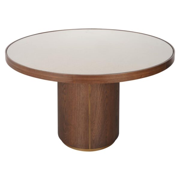 Richmond Interiors eettafel Willox 130 cm rond linnen/glas