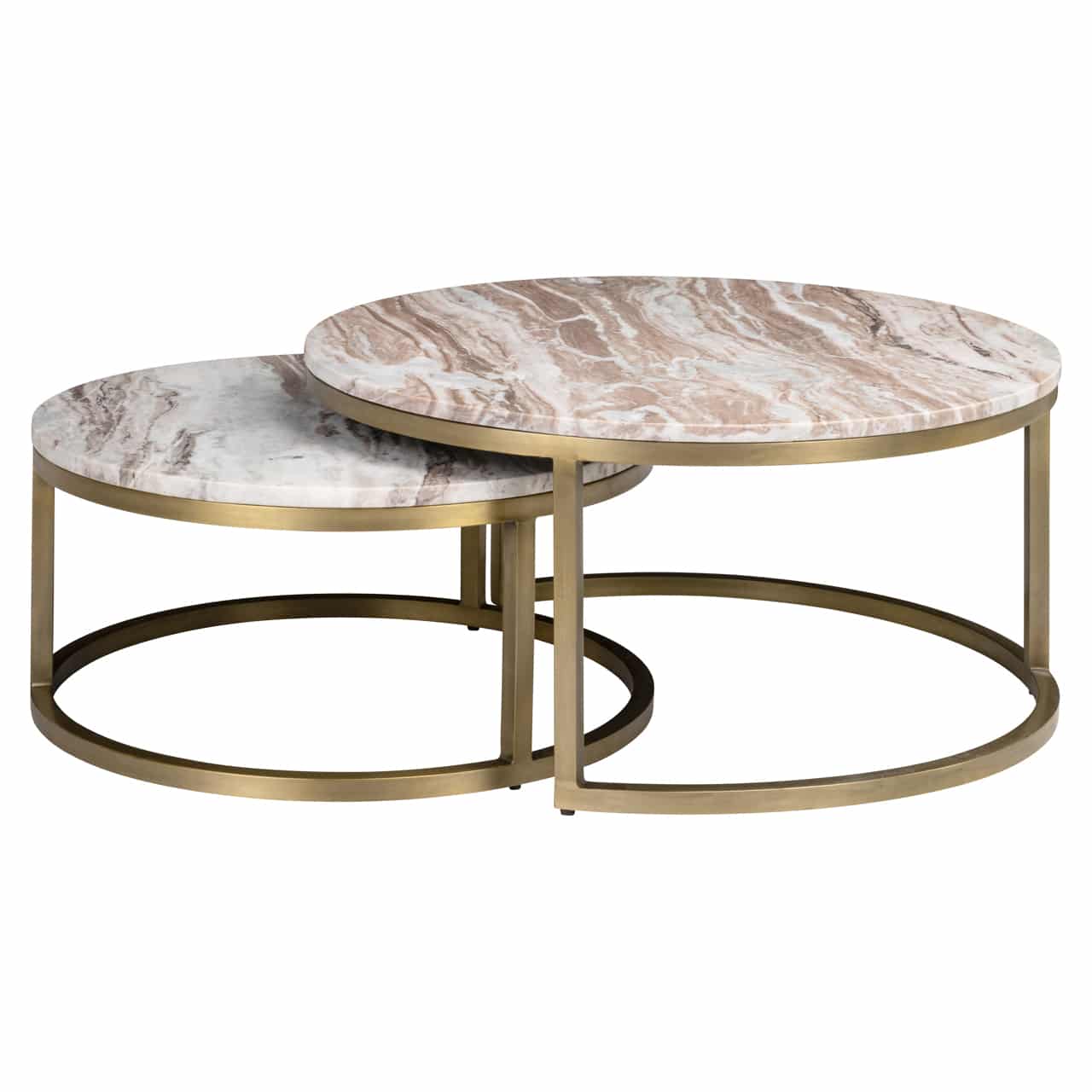 Richmond Interiors salontafel Bottega set van 2 marmer