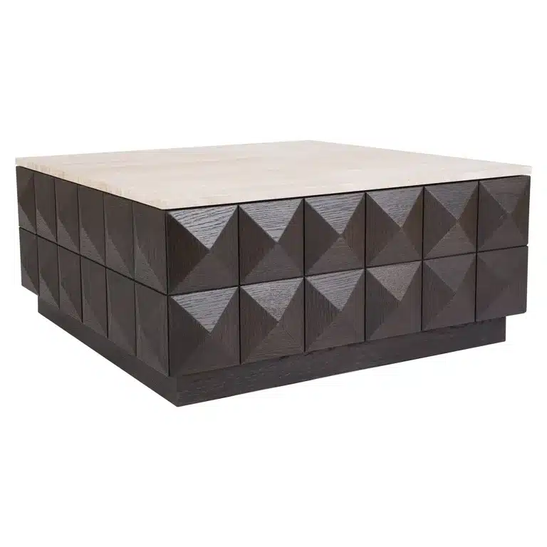 Richmond Interiors salontafel Claremont 90x90x40 cm  travertin