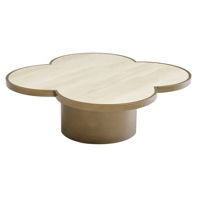 Richmond Interiors salontafel Clover 120x120x38 cm travertin