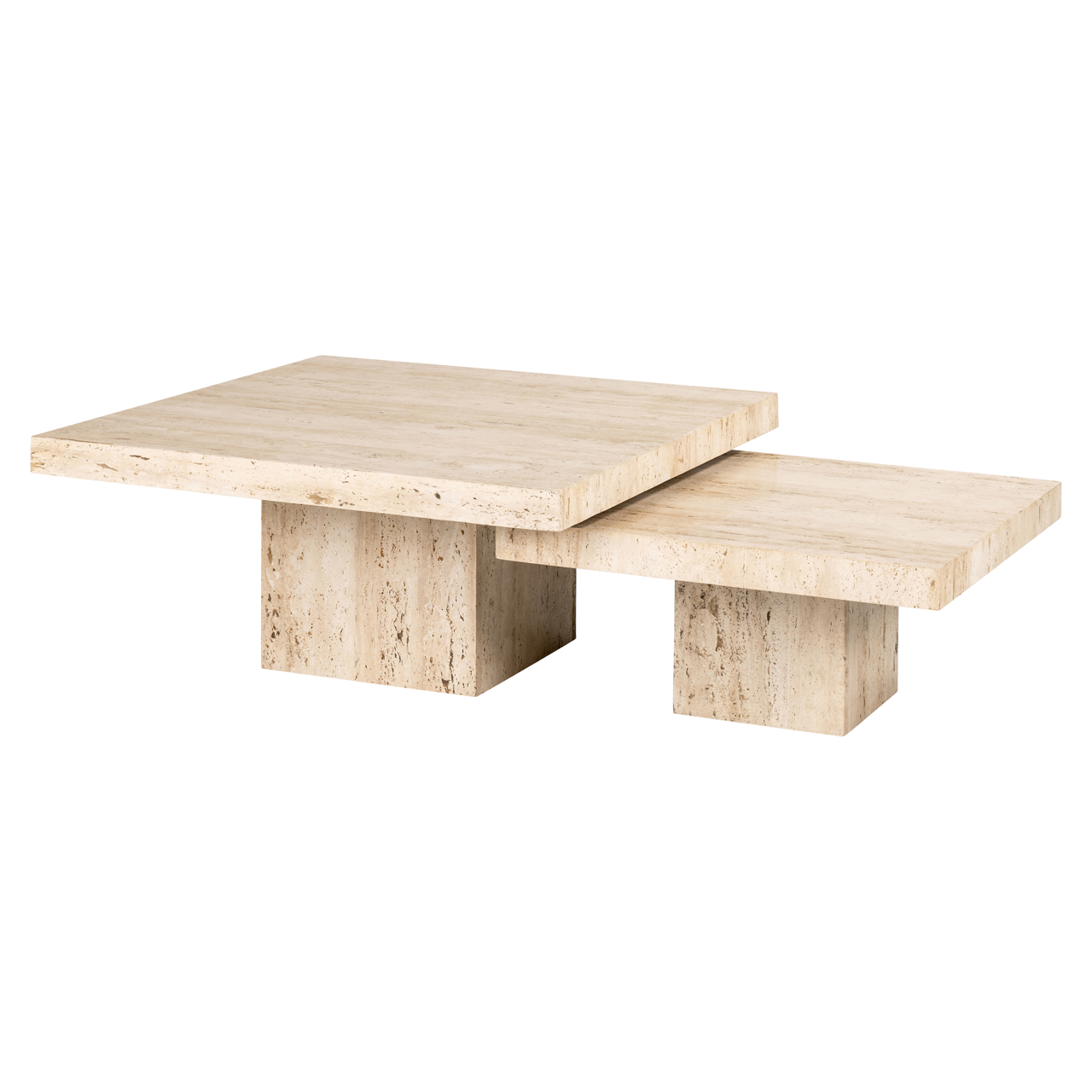 Richmond Interiors salontafel La Cantera 80x80x35 cm travertin (Set van 2)