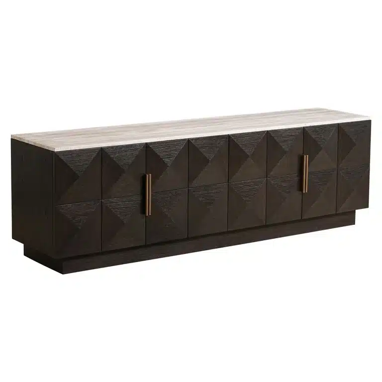 Richmond Interiors tv meubel Claremont 196x44x63 cm  travertin