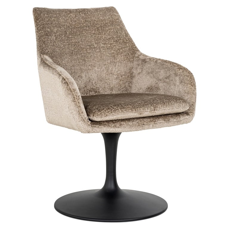 Richmond interiors eetkamerstoel Marlon draaibaar met arm taupe