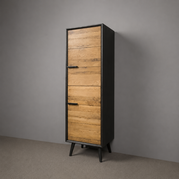 SHOWMODEL Tower Living opbergkast Bresso eiken ( deur rechts draaiend) 55x45x174 cm