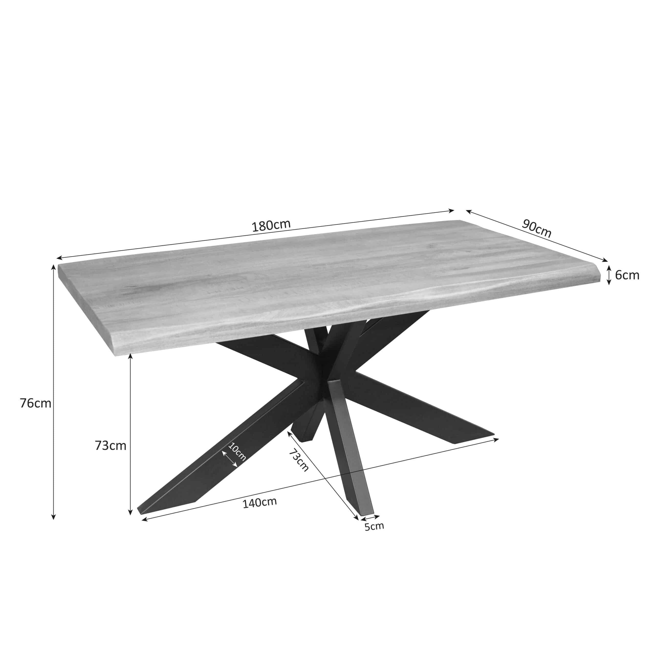 Starfurn Boomstamtafel Dakota Naturel Mangohout 180 cm