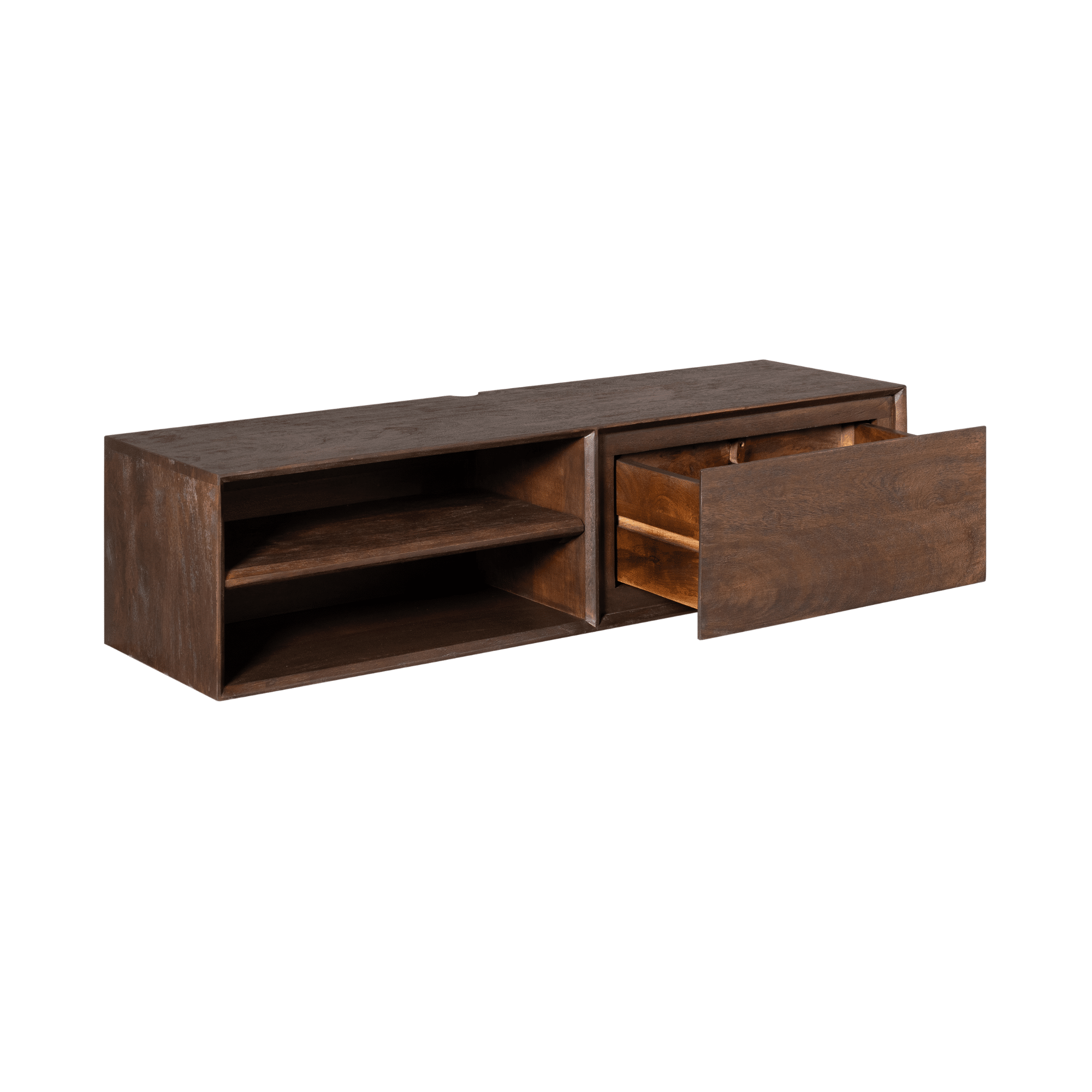 Starfurn Zwevend tv meubel Ambiance Bruin Mangohout 120 cm