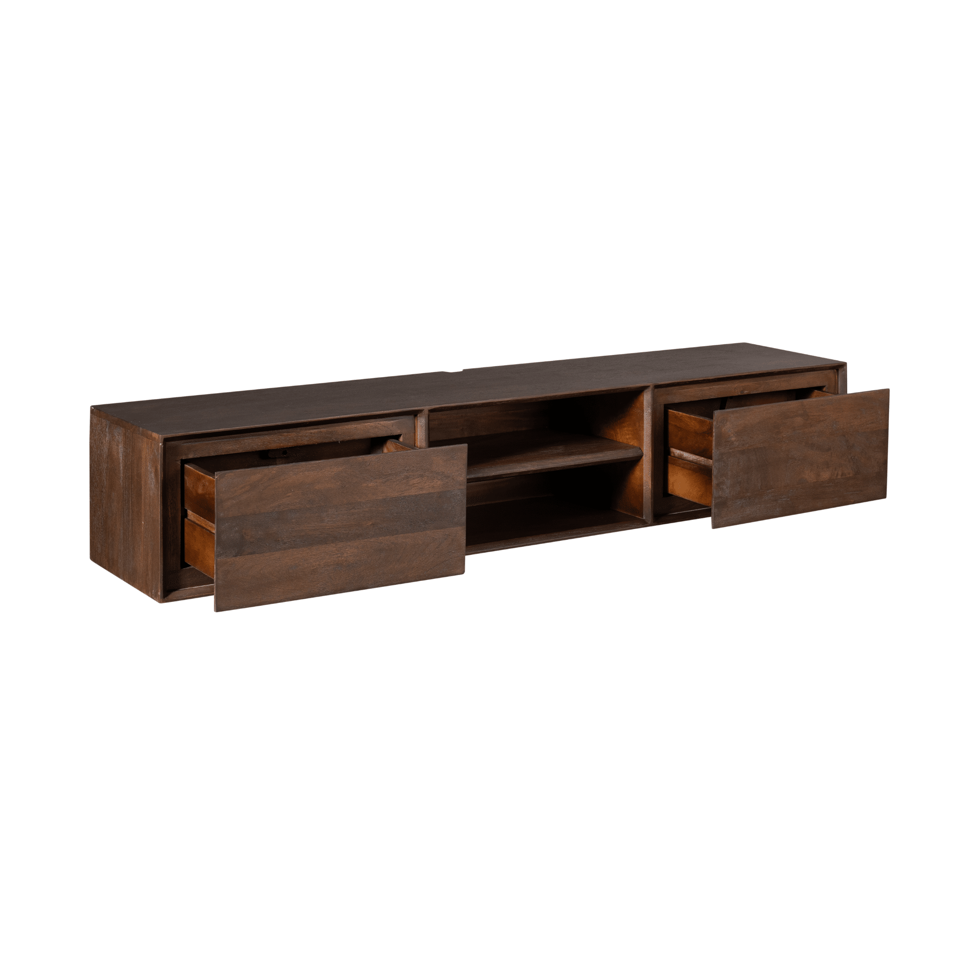 Starfurn Zwevend tv meubel Ambiance Bruin Mangohout 160 cm