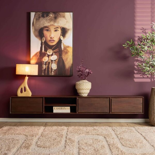 Starfurn Zwevend tv meubel Ambiance Bruin Mangohout 240 cm