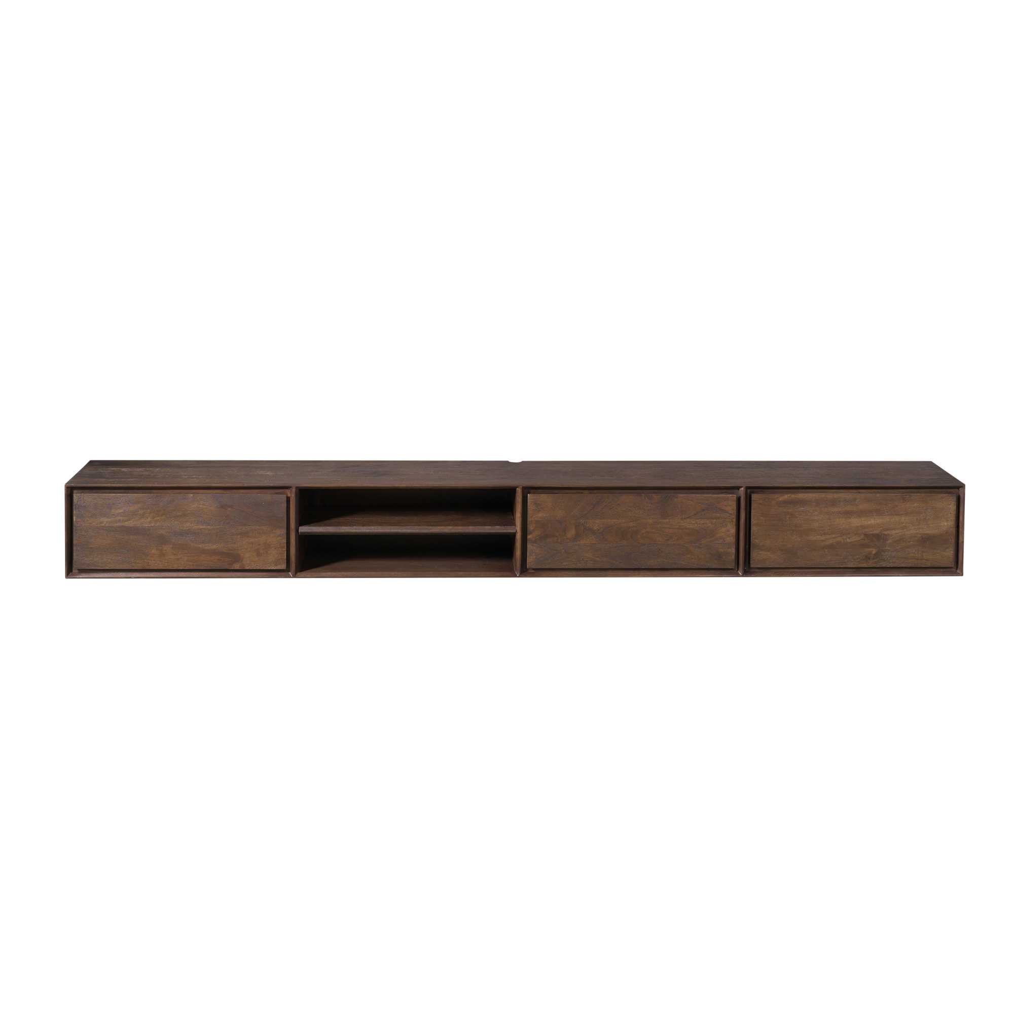 Starfurn Zwevend tv meubel Ambiance Bruin Mangohout 280 cm