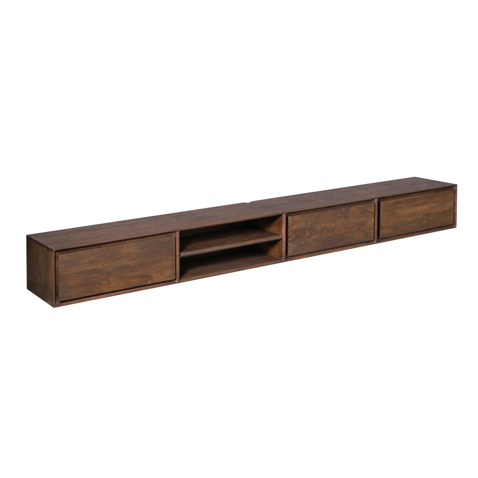 Starfurn Zwevend tv meubel Ambiance Bruin Mangohout 280 cm