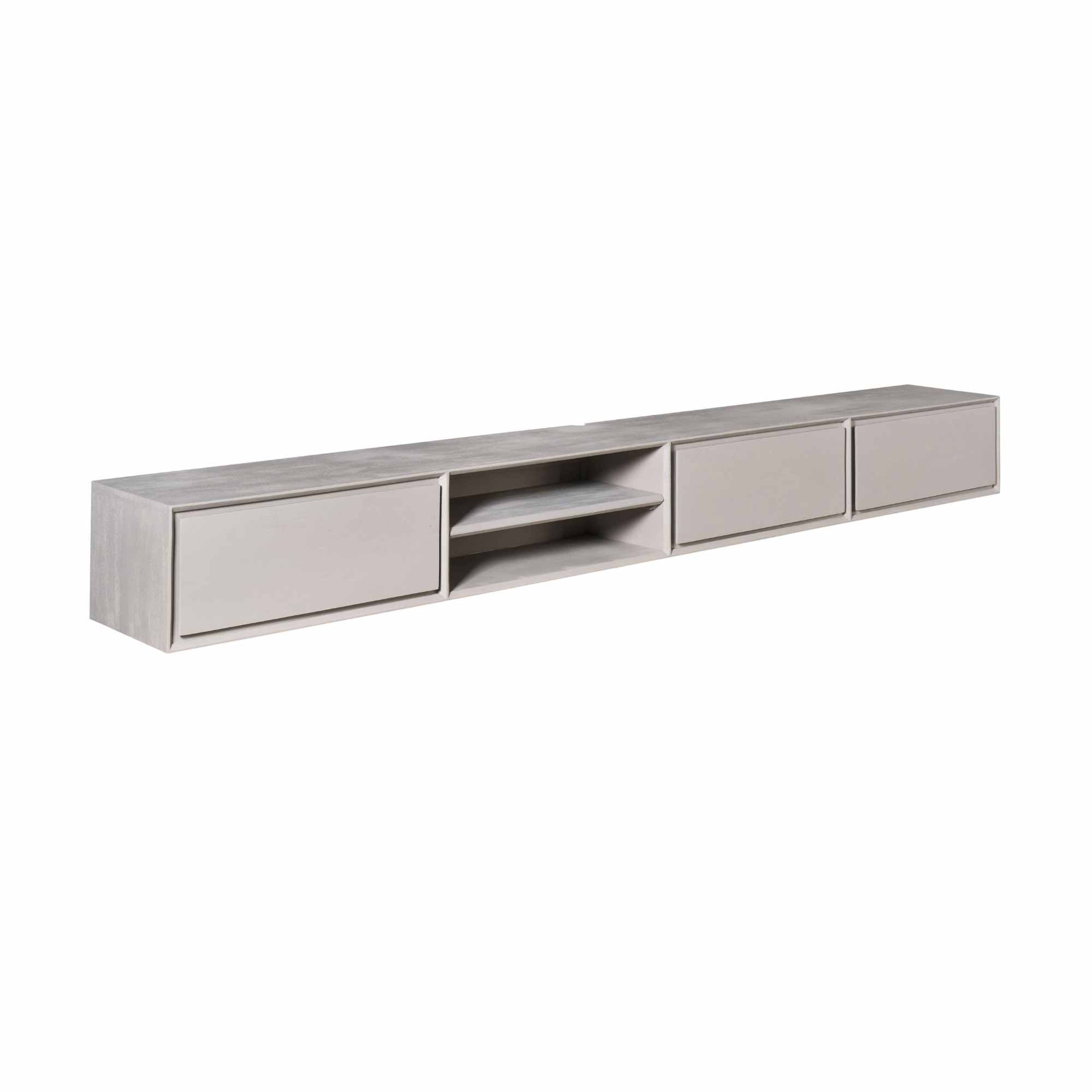 Starfurn Zwevend tv meubel Ambiance Taupe Mangohout 240 cm