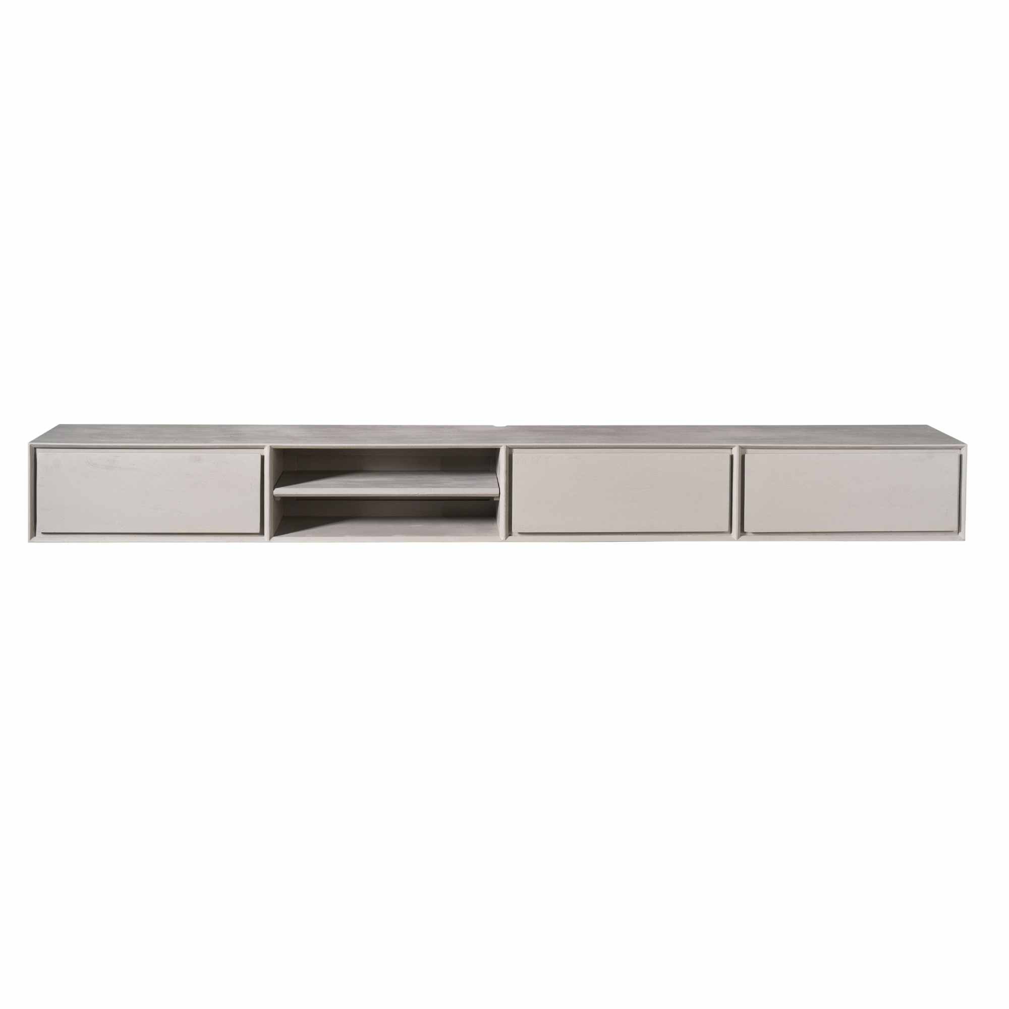 Starfurn Zwevend tv meubel Ambiance Taupe Mangohout 280 cm