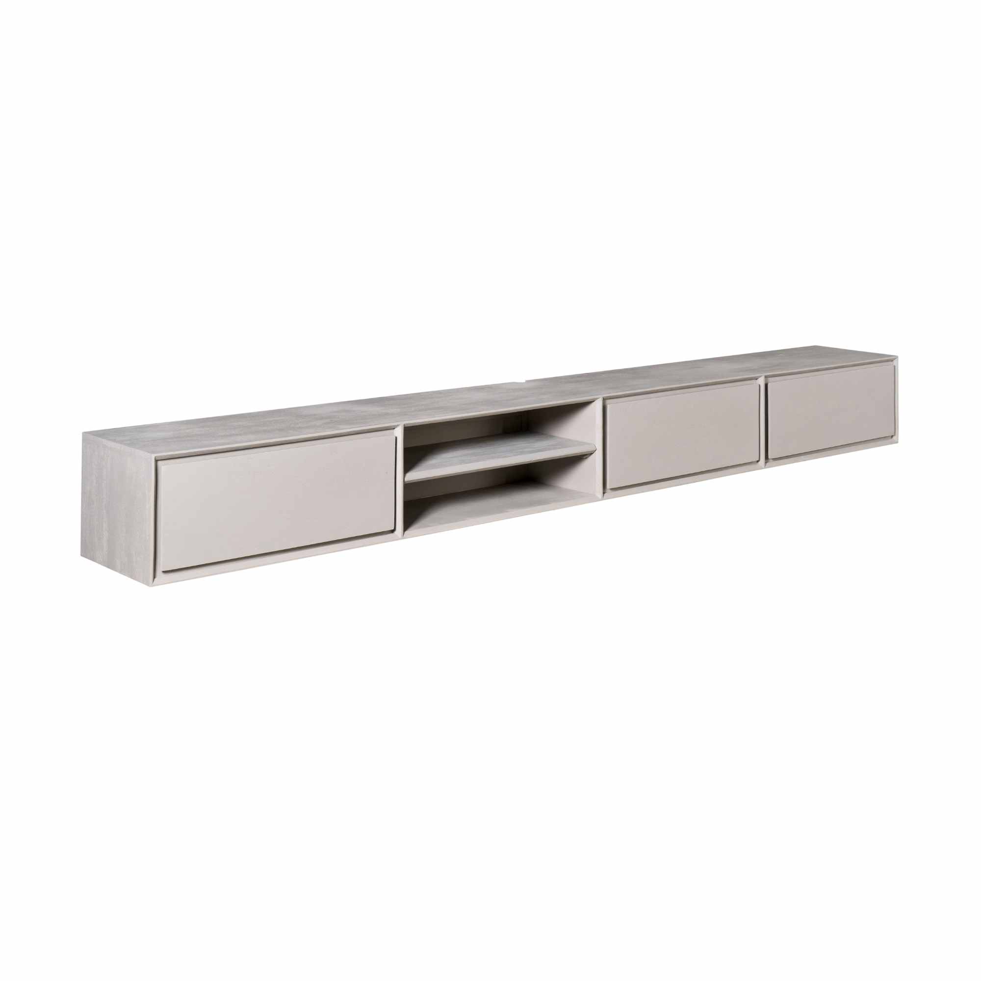 Starfurn Zwevend tv meubel Ambiance Taupe Mangohout 280 cm