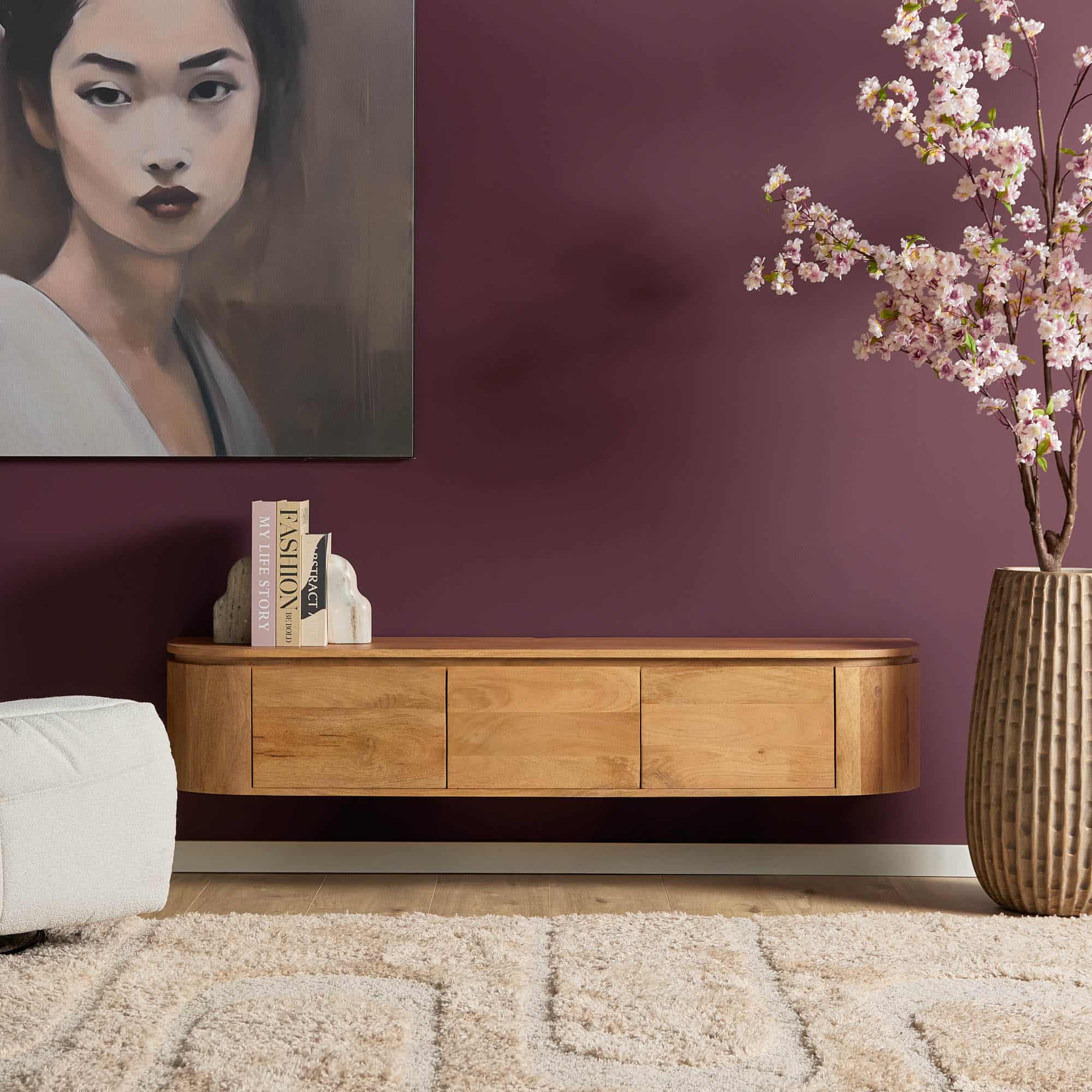 Starfurn tv meubel Excellent naturel 160x35x30 cm mangohout