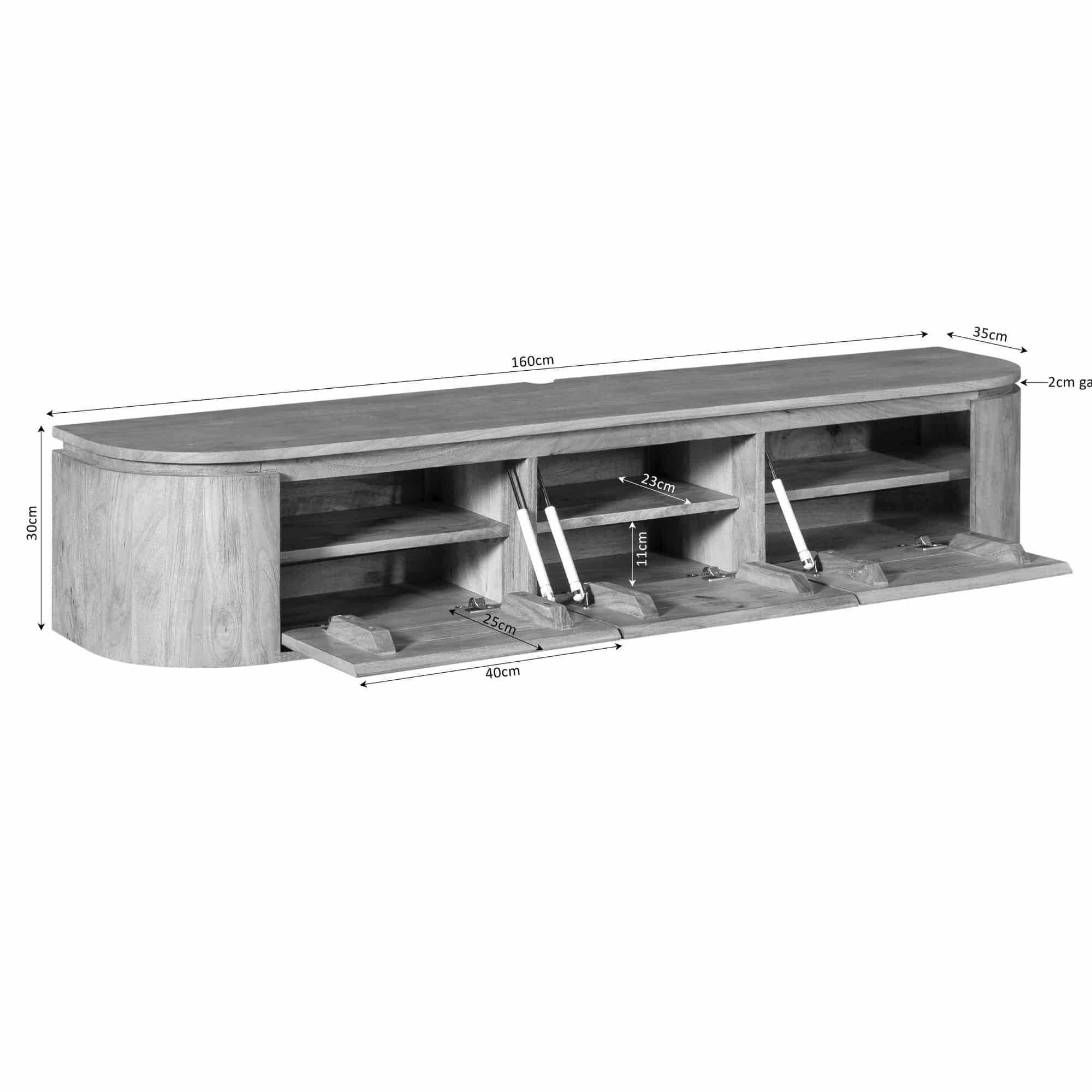 Starfurn tv meubel Excellent naturel 160x35x30 cm mangohout