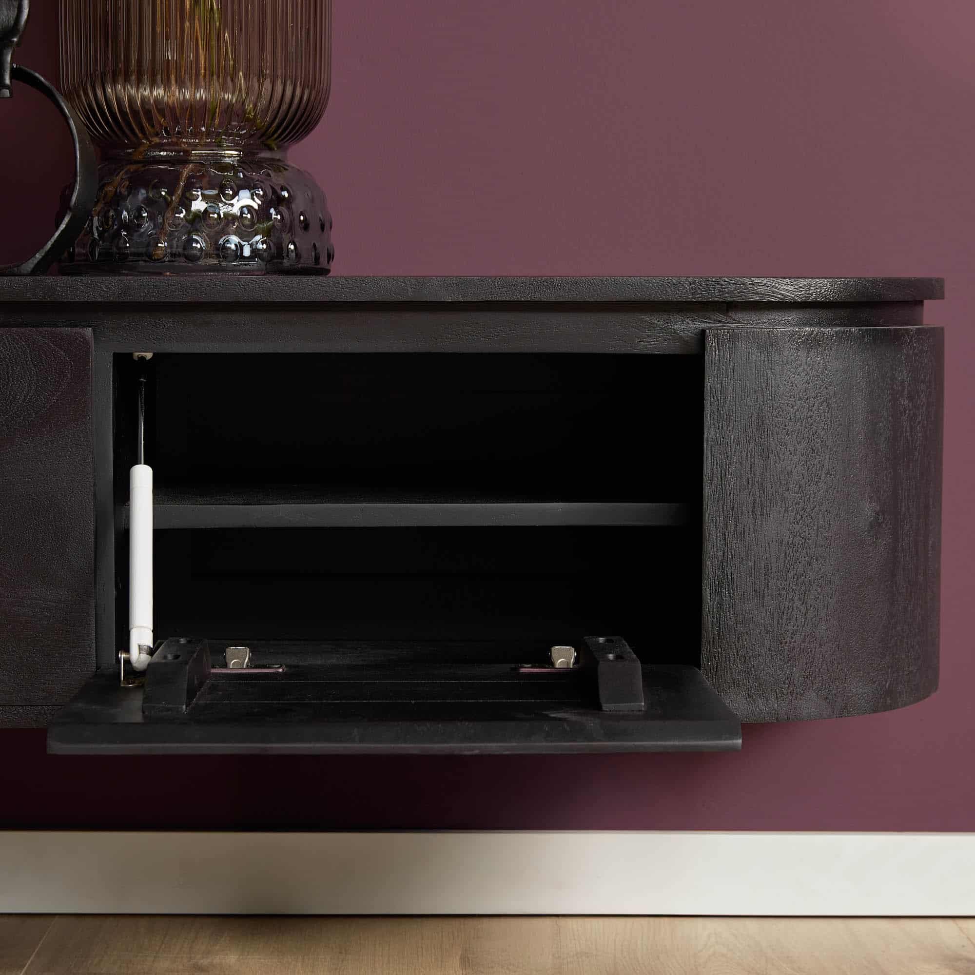 Starfurn tv meubel Excellent zwart 200x35x30 cm mangohout