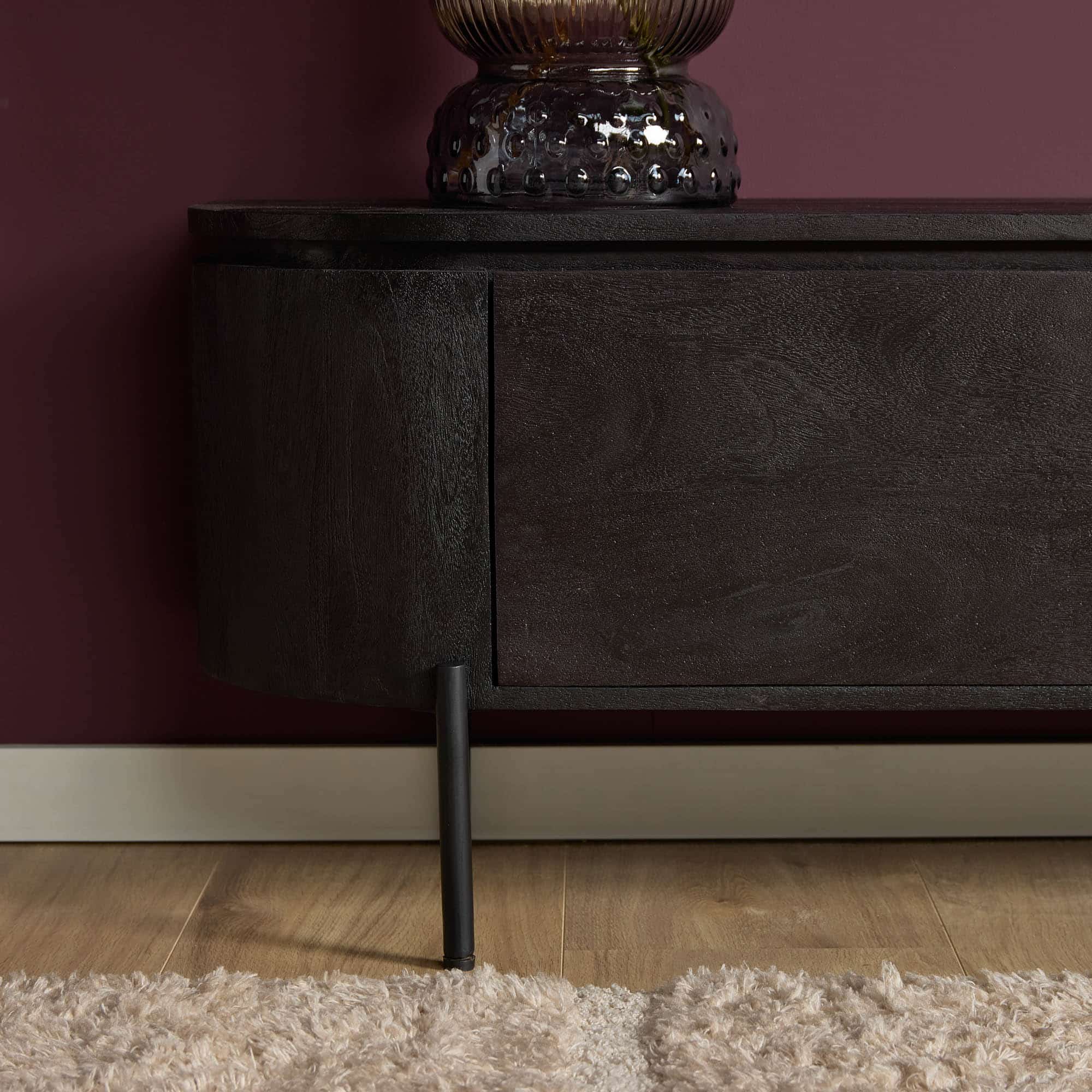 Starfurn tv meubel Excellent zwart 200x35x30 cm mangohout