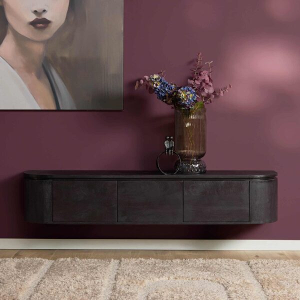 Starfurn tv meubel Excellent zwart 160x35x30 cm mangohout