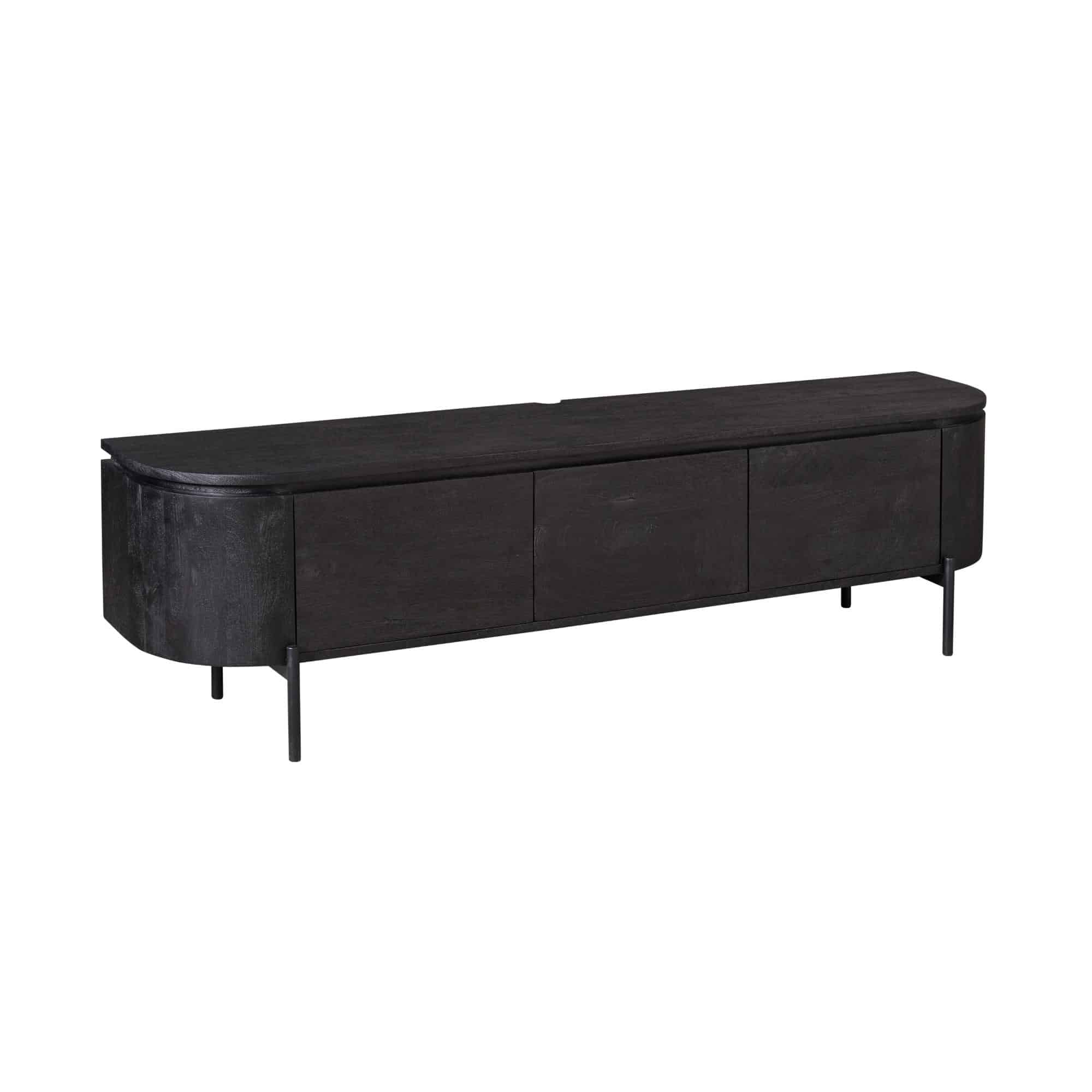 Starfurn tv meubel Excellent zwart 160x35x30 cm mangohout