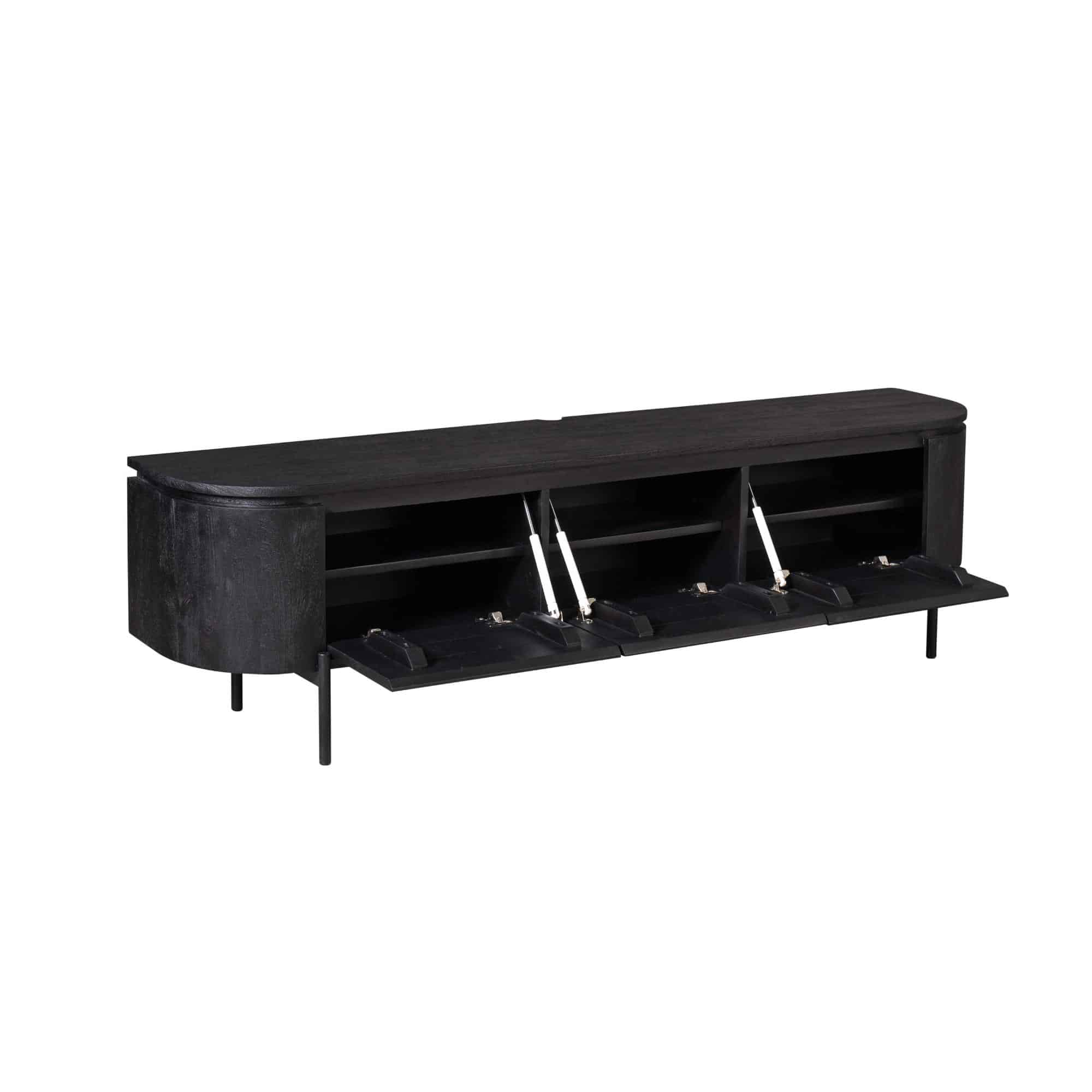 Starfurn tv meubel Excellent zwart 160x35x30 cm mangohout