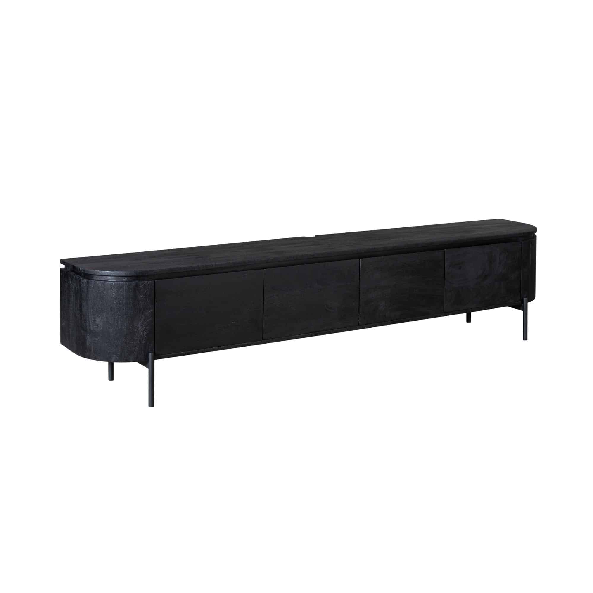 Starfurn tv meubel Excellent zwart 200x35x30 cm mangohout