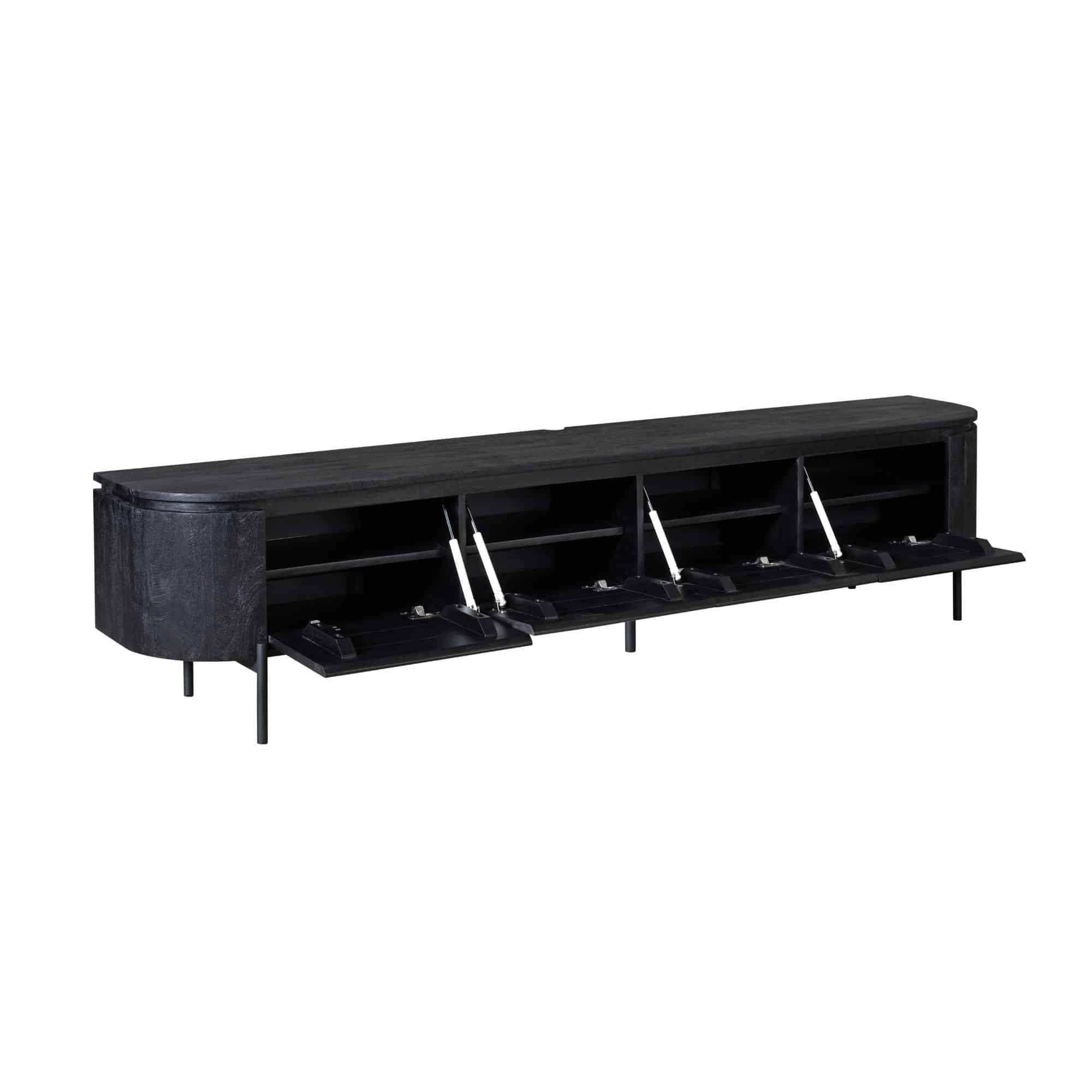 Starfurn tv meubel Excellent zwart 240x35x30 cm mangohout