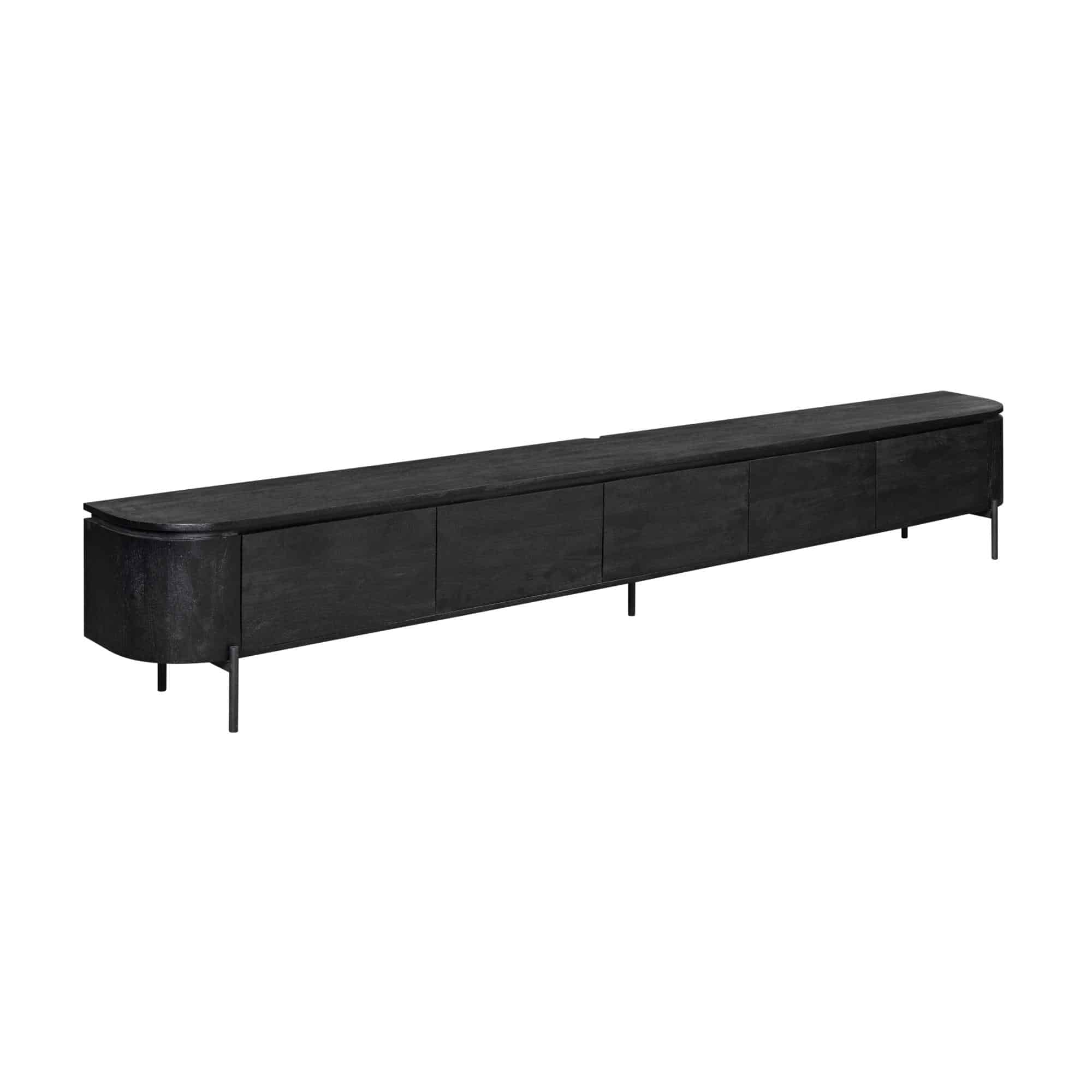 Starfurn tv meubel Excellent zwart 280x35x30 cm mangohout