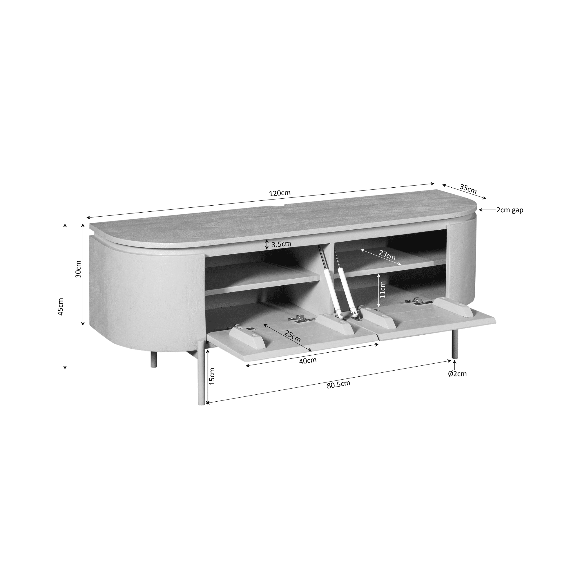 Starfurn tv meubel Excellent bruin 120x35x30 cm mangohout