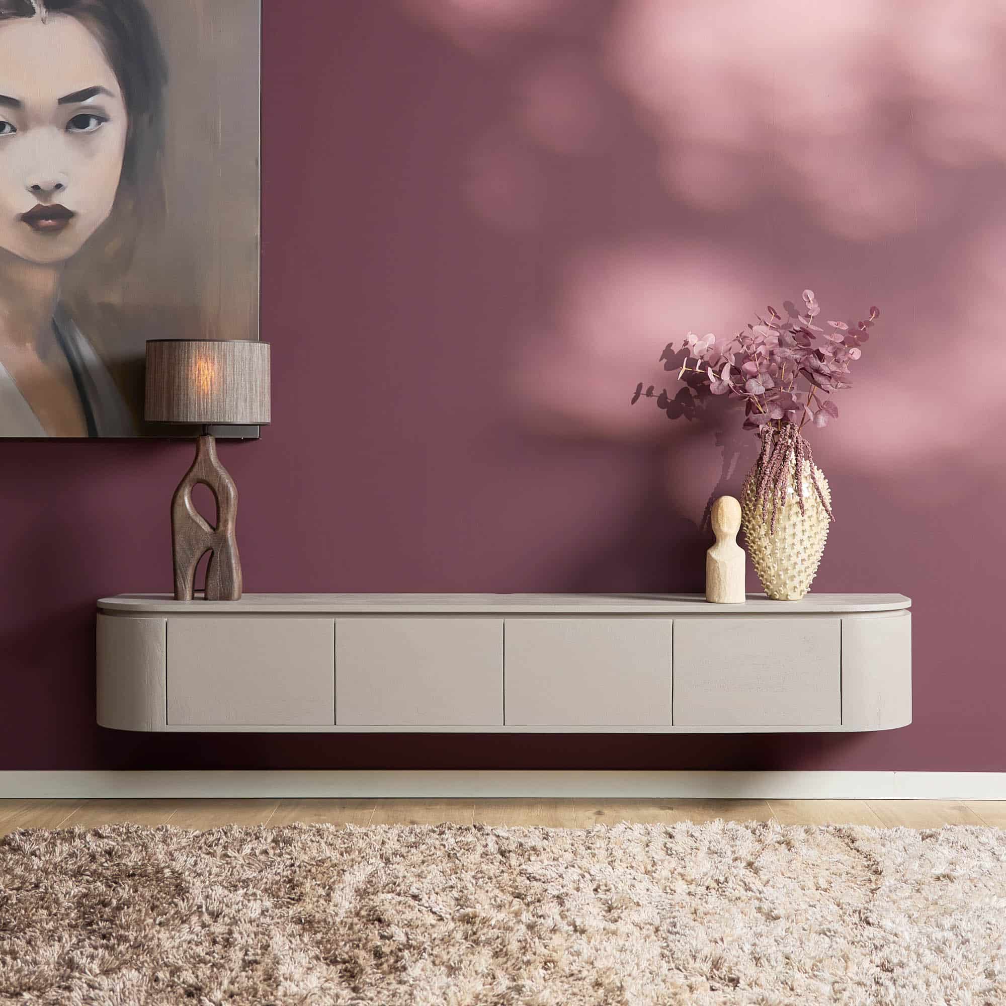 Starfurn tv meubel Excellent taupe 200x35x30 cm mangohout